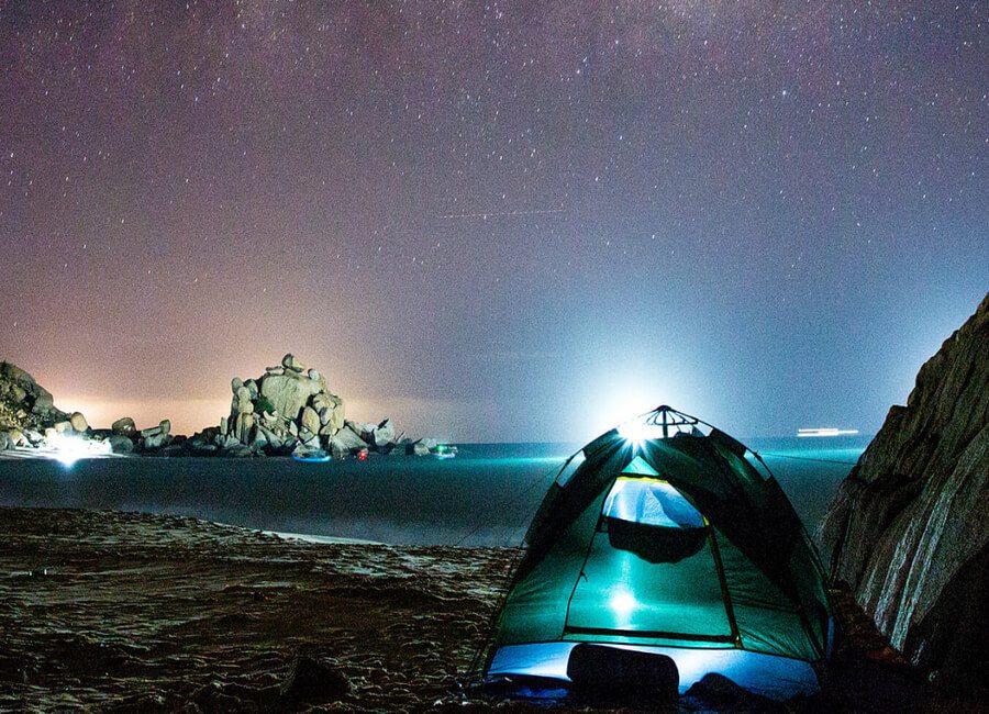 cắm trại qua đêm tại Mũi Dinh