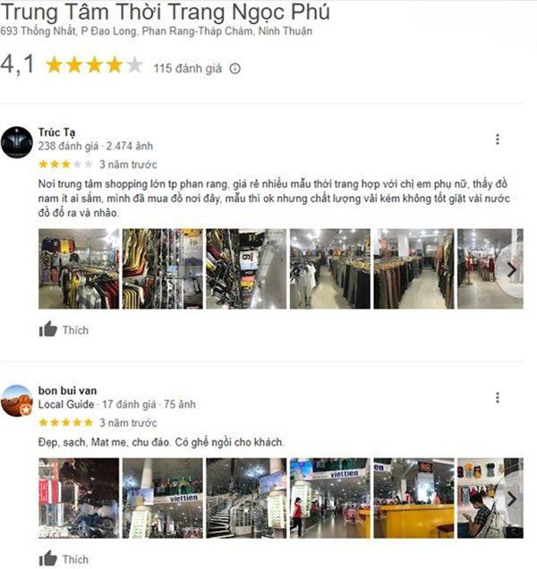 Một số đánh giá của khách hàng về shop thời trang Ngọc Phú - Phan Rang