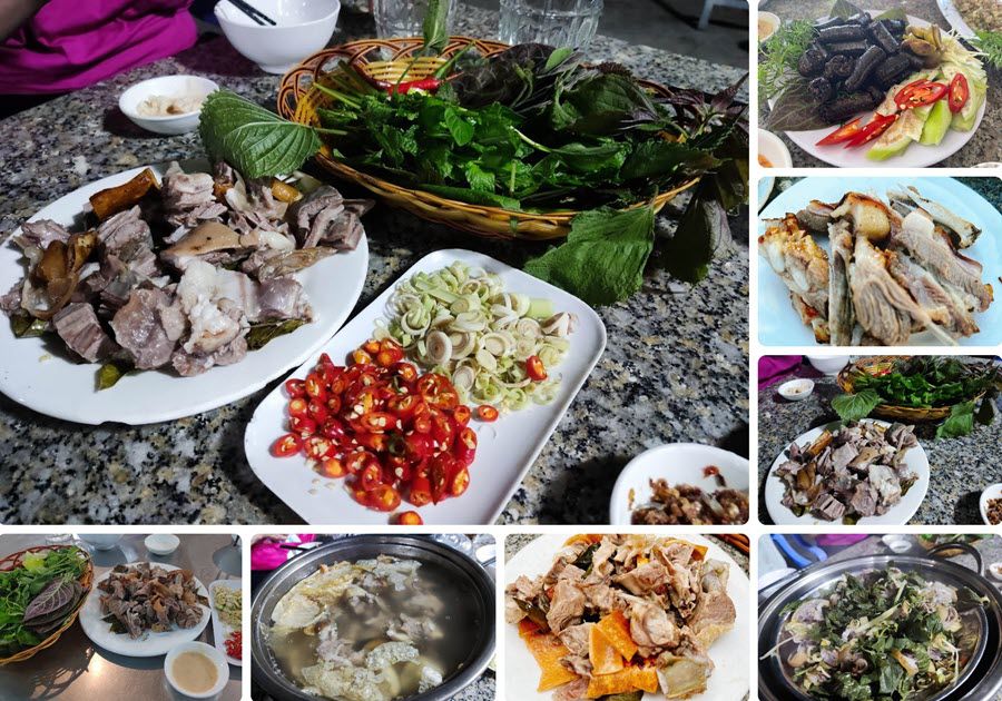 Các món ăn được chế biến từ thịt dê tại quán Hương Sơn