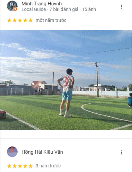 Một số đánh giá của khách hàng về sân cỏ mini Vina Sports tại Ninh Thuận