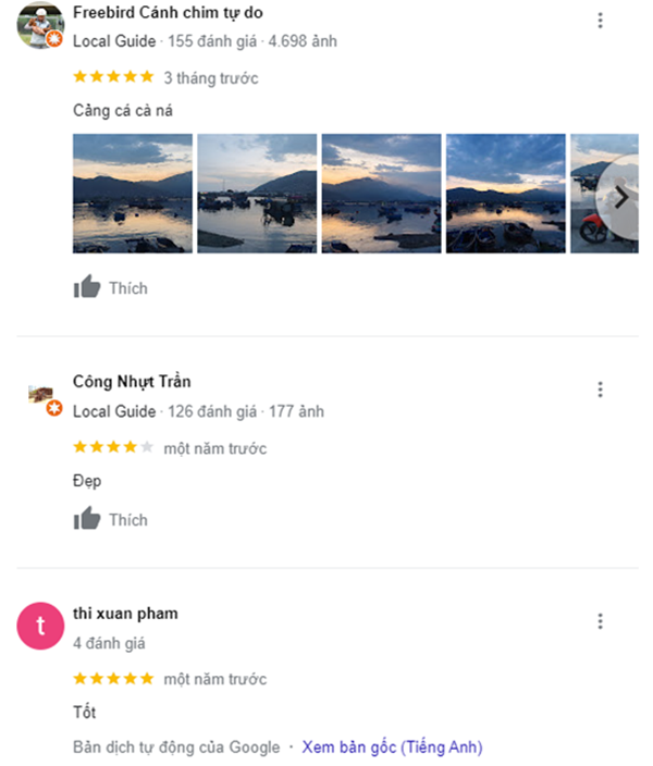 Một số đánh giá của khách hàng về cảng cá Cà Ná - Ninh Thuận