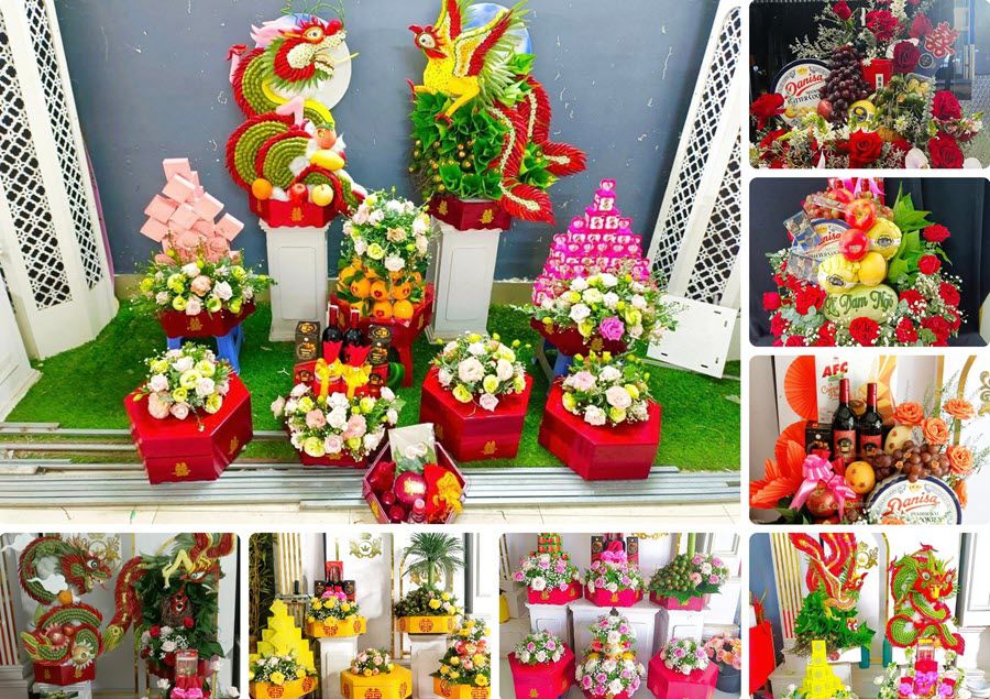 Shop Tình Flower - Dịch vụ kết mâm quả Rồng Phụng nghệ thuật cho tiệc cưới