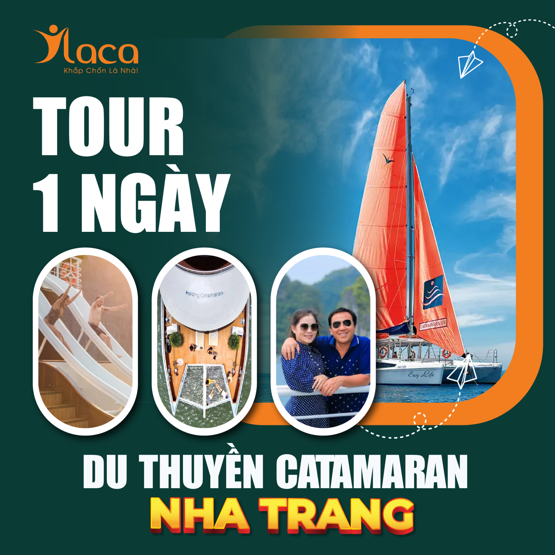 Tour Du thuyền Catamaran Nha Trang [Cực HOT – Cao Cấp]