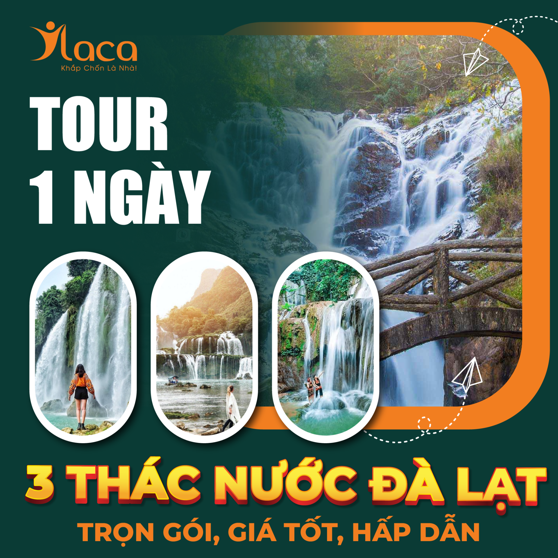 TOUR 3 THÁC NƯỚC ĐÀ LẠT 1 NGÀY TRỌN GÓI, GIÁ TỐT, HẤP DẪN