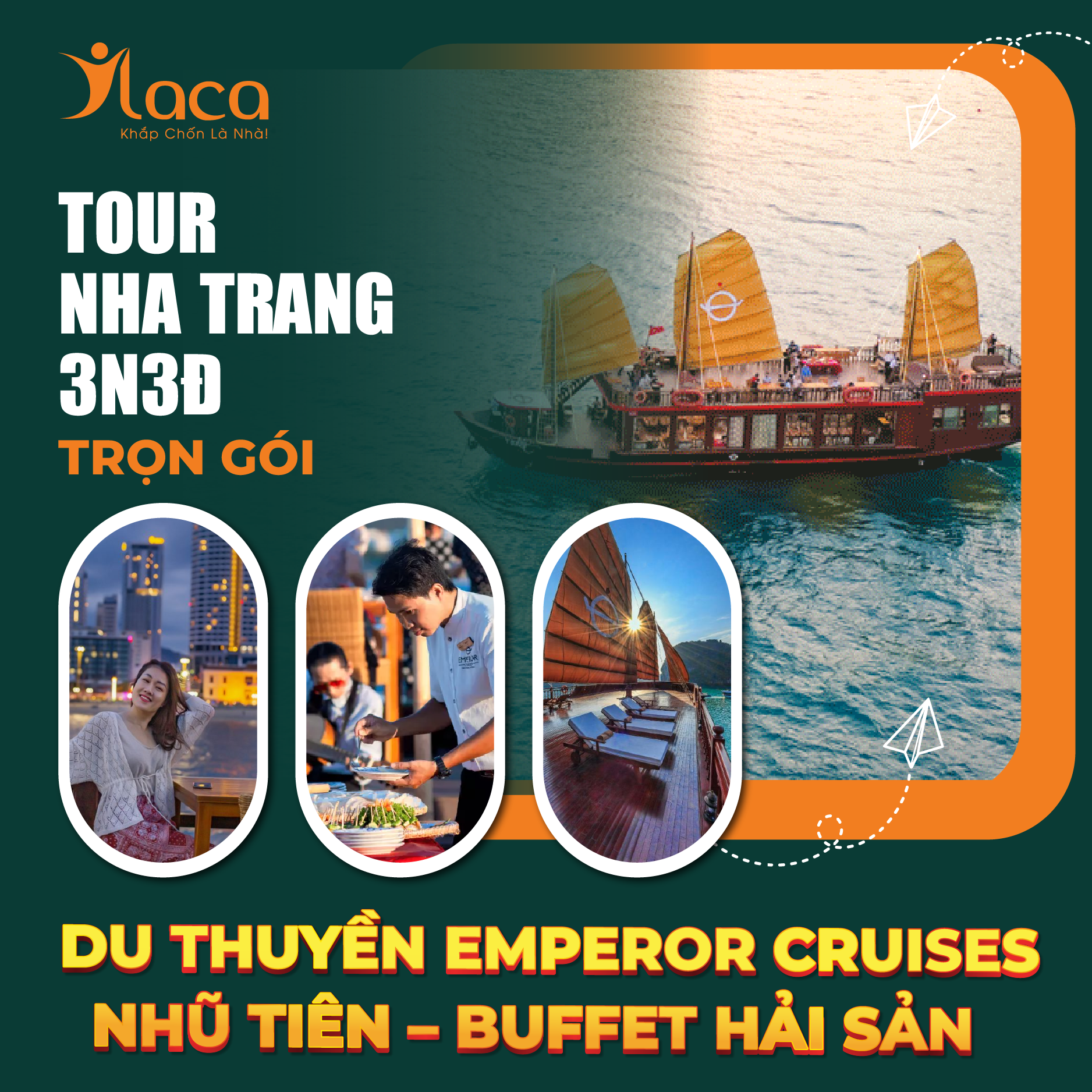 Tour Nha Trang Trọn Gói 3 Ngày 3 Đêm – Khởi Hành Từ Sài Gòn: Nhũ Tiên – Du Thuyền Emperor Cruises – Buffet Hải Sản