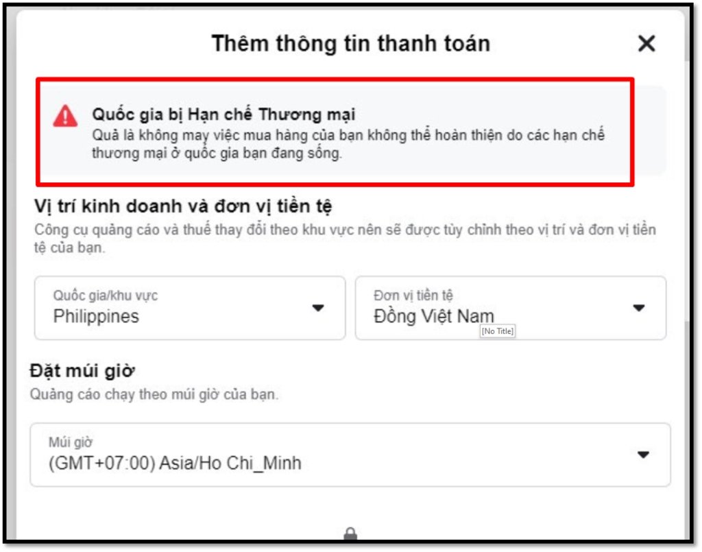 Những lỗi thường gặp khiến bạn không thể thanh toán tiền quảng cáo cho Facebook